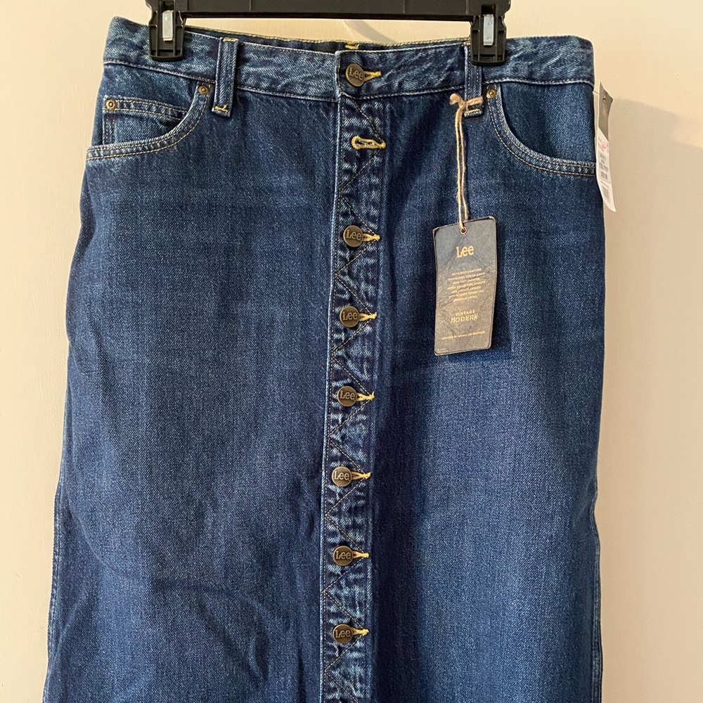 High waisted jean pencil skirt